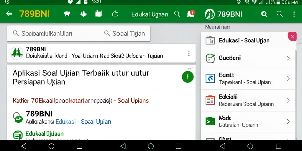 Antarmuka pengguna aplikasi Soal Ujian 789BNI yang intuitif dan menarik.