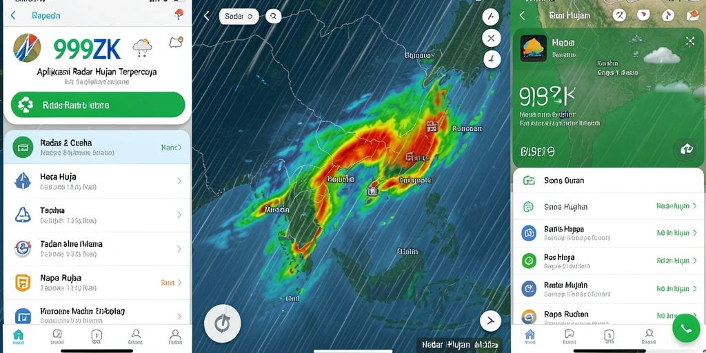 Tampilan antarmuka <strong>999ZK</strong> yang menampilkan radar hujan dengan jelas.