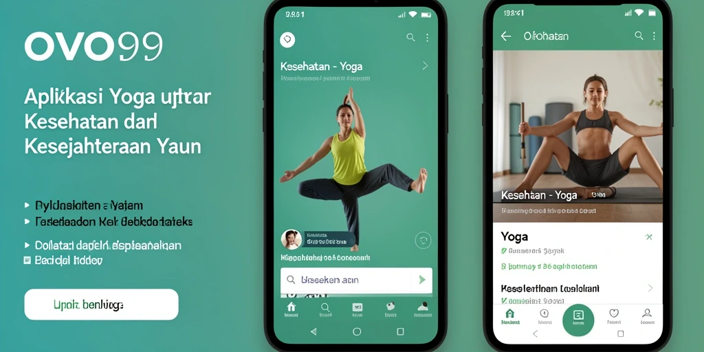Tampilan antarmuka OVO99 yang menarik dan sederhana untuk latihan yoga.
