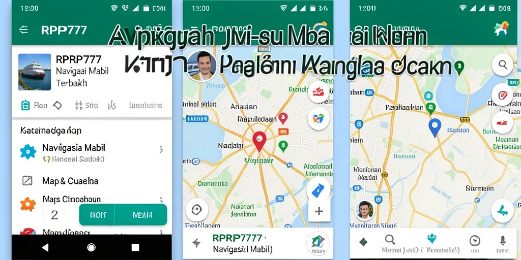 Antarmuka aplikasi RPRP777 yang menampilkan navigasi jalan yang jelas.