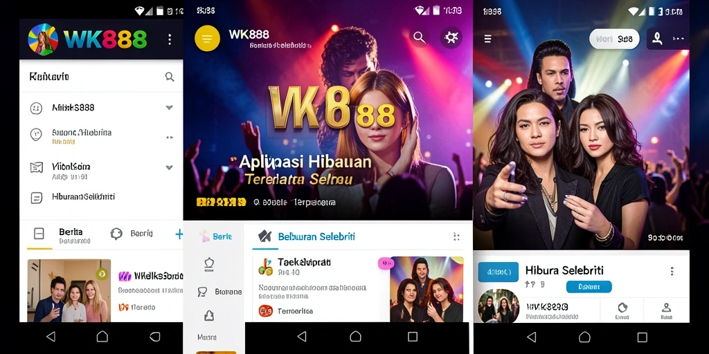 Tampilan antarmuka user-friendly aplikasi WK888 untuk berita selebriti.